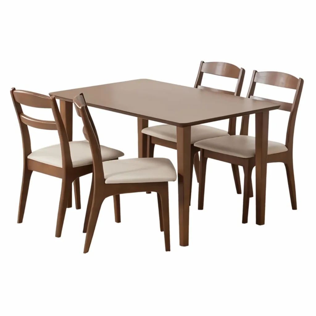 Juego de Comedor 4 Sillas Mahal Beige Claro