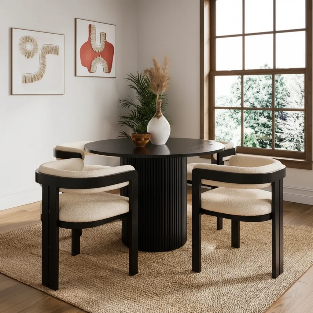 Juego de Comedor 4 Sillas Micaela Negro