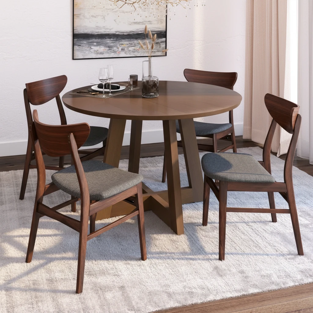 Juego de Comedor 4 Sillas Nadia Plomo Oscuro