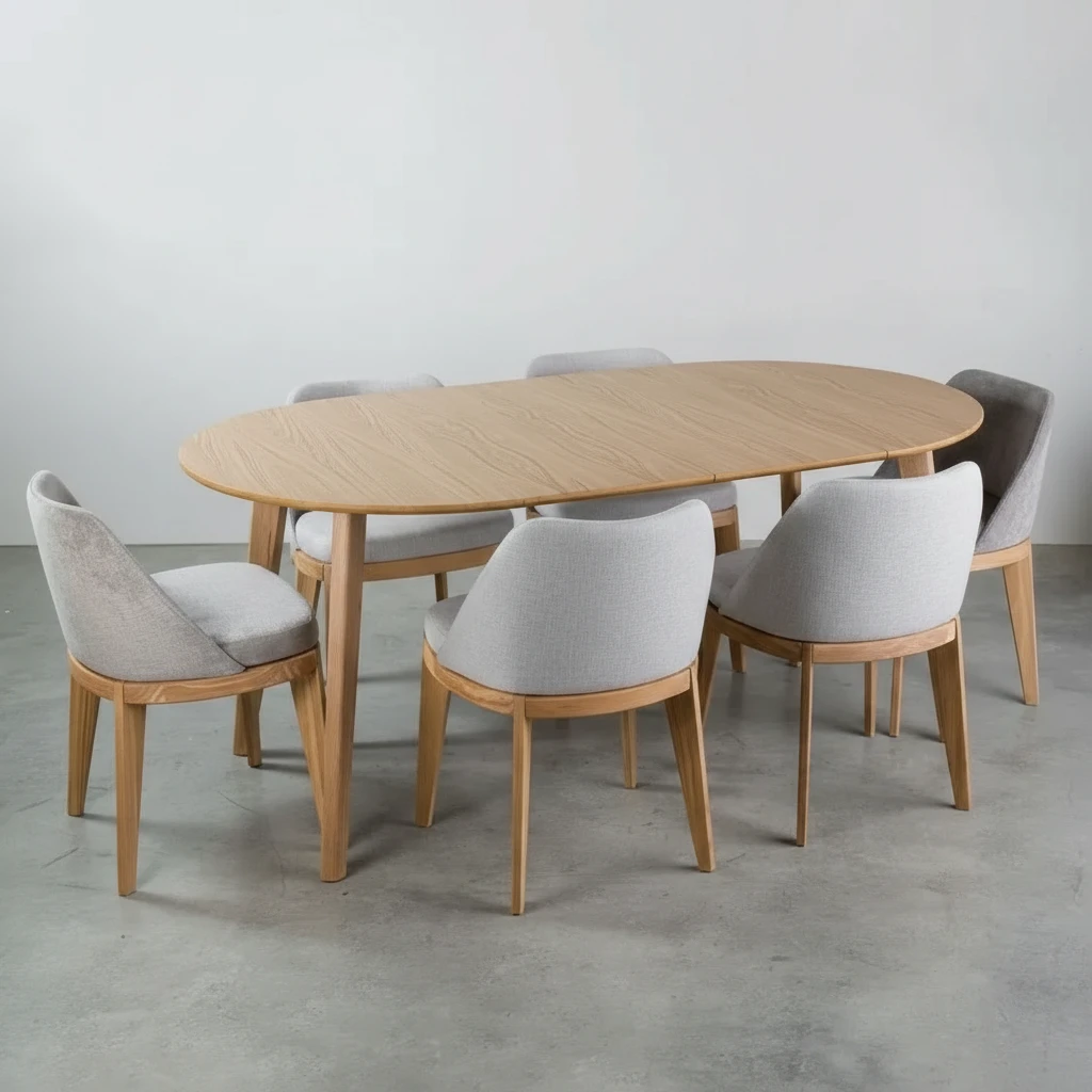 Juego de Comedor 6 Sillas Anne Gris