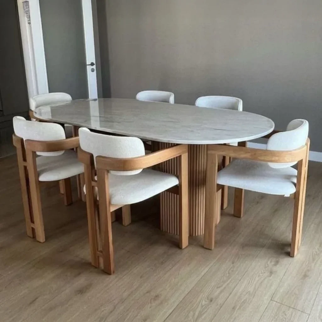 Juego de Comedor 6 Sillas Greta Marfil