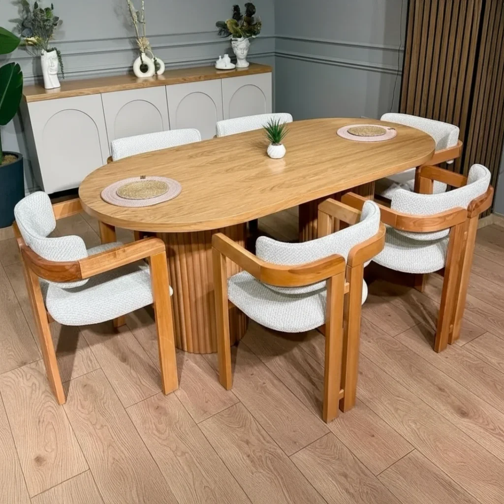 Juego de Comedor 6 Sillas James Gris Plata