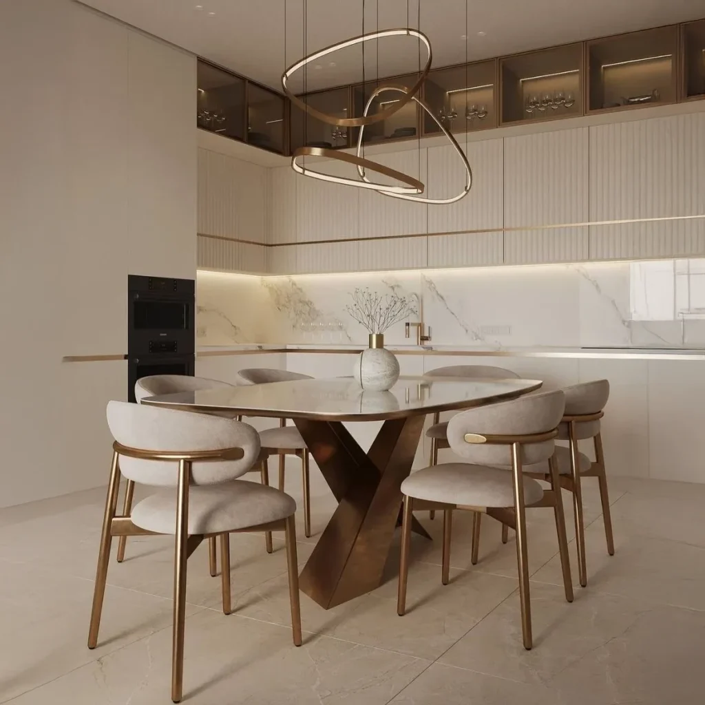 Juego de Comedor 6 Sillas Julia Beige Claro