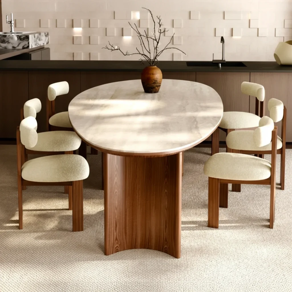 Juego de Comedor 6 Sillas Lily Beige Claro