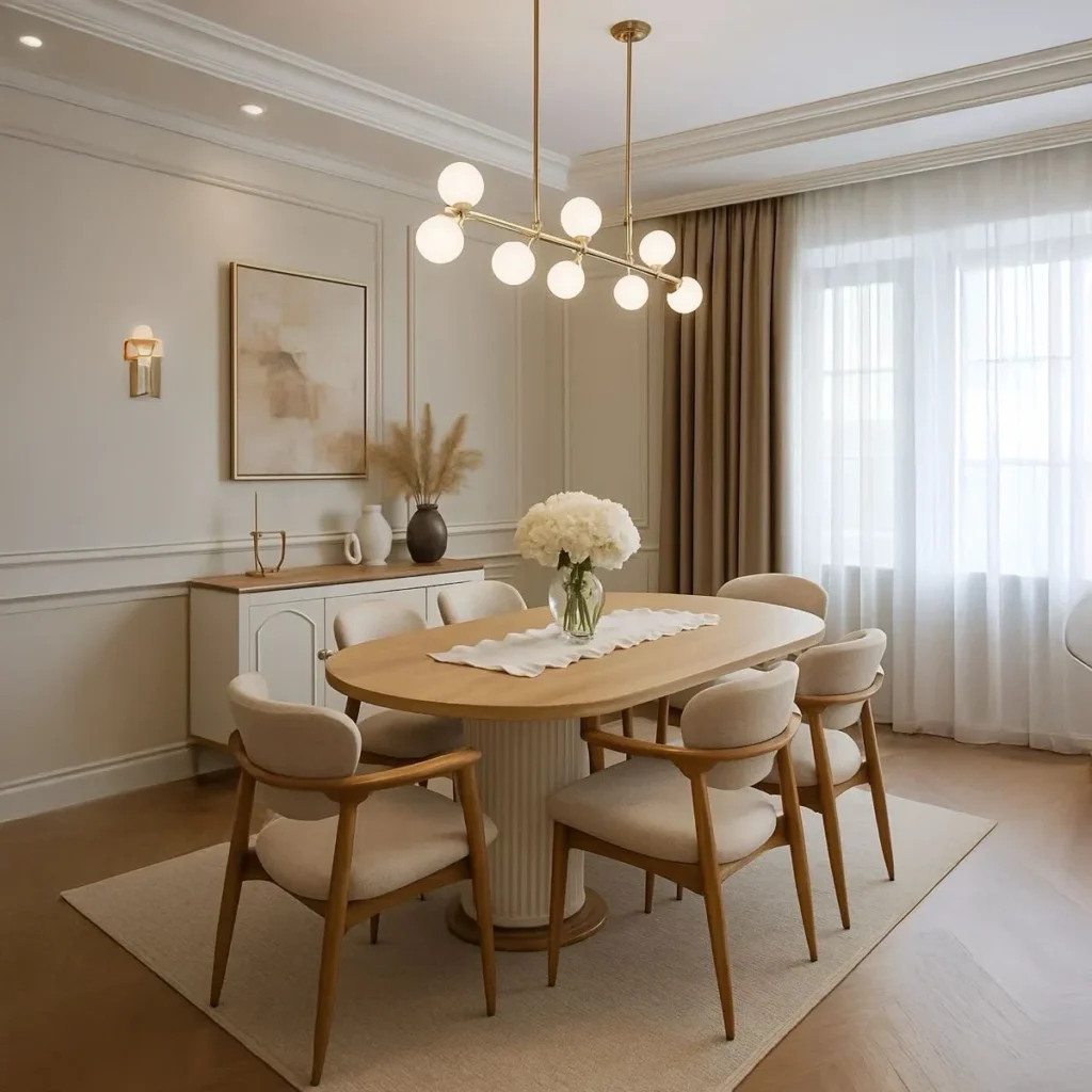 Juego de Comedor 6 Sillas Mia Beige Claro