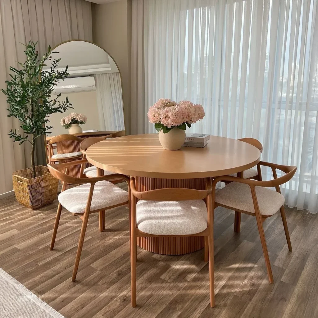 Juego de Comedor 6 Sillas Paula Beige Claro