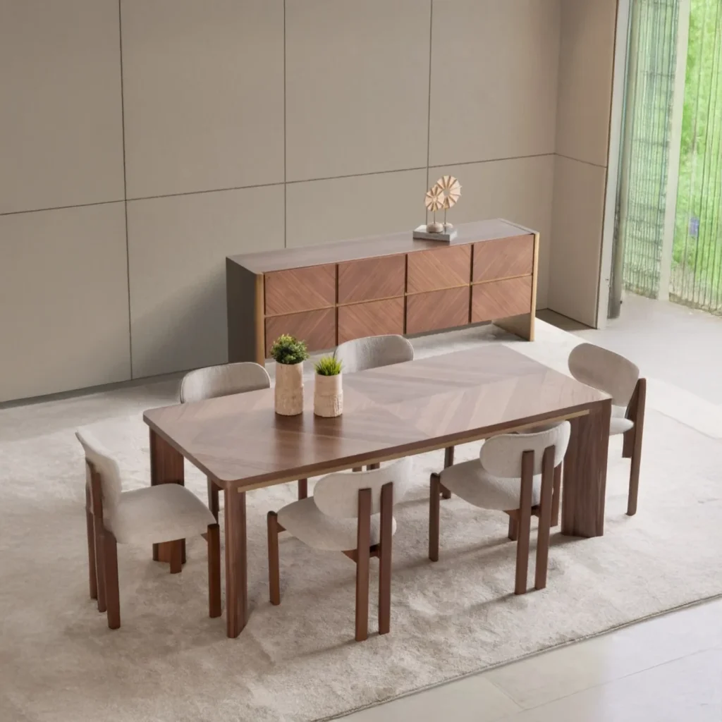 Juego de Comedor 6 Sillas Victoria Beige