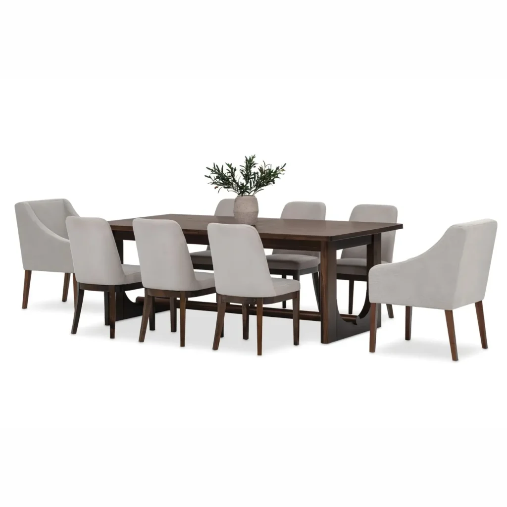 Juego de Comedor 8 Sillas Benjamín Gris Claro